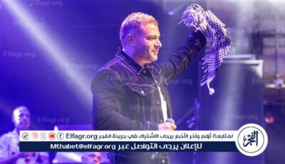 رامي صبري يرفع الوشاح الفلسطيني في حفله بالولايات المتحدة