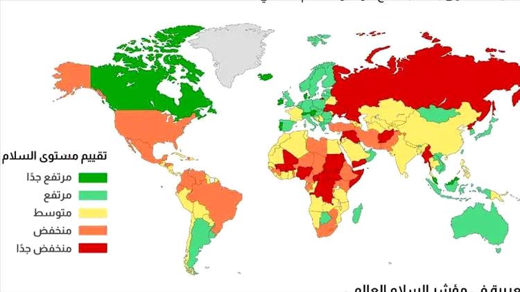 أخبار وتقارير – مؤشر السلام العالمي: اليمن الأقل سلامًا وأقل بلد مسالم على مستوى العالم