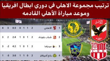 ترتيب مجموعة الأهلي دوري أبطال أفريقيا 2024/2025 بعد فوزه علي شباب بلوزداد الجزائري