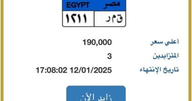 طرح لوحة سيارة مميزة تحمل حروف "قـ مـ ر" بسعر 190 ألف جنيه – صحيفة الخبر