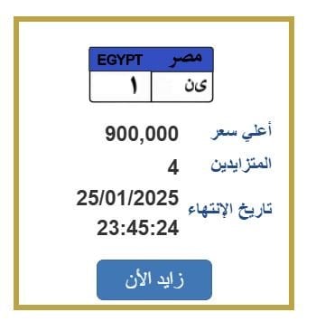 وصل سعرها إلى 900 ألف جنيه.. لوحة معدنية مميزة يتنافس عليها 4 أشخاص