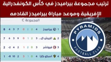 ترتيب مجموعه بيراميدز دوري ابطال افريقيا بعد الفوز المثير علي الترجي اليوم