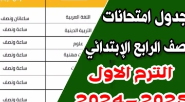 جدول امتحانات الصف الرابع الابتدائي الترم الاول 2025 كل المحافظات وفق وزارة التربية والتعليم – صحيفة الخبر