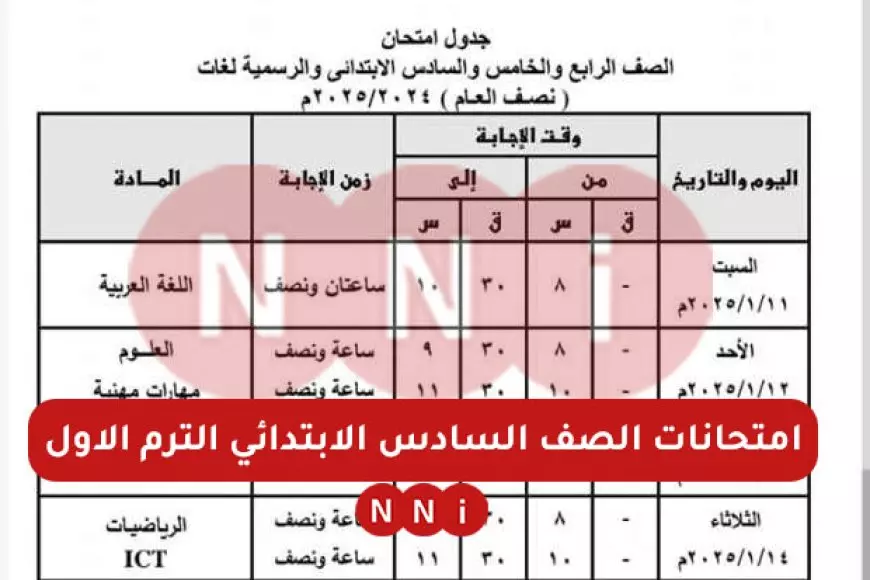 نتيجة الصف السادس الابتدائي 2025 الترم الاول بالرقم القومي عبر بوابة التعليم الأساسي