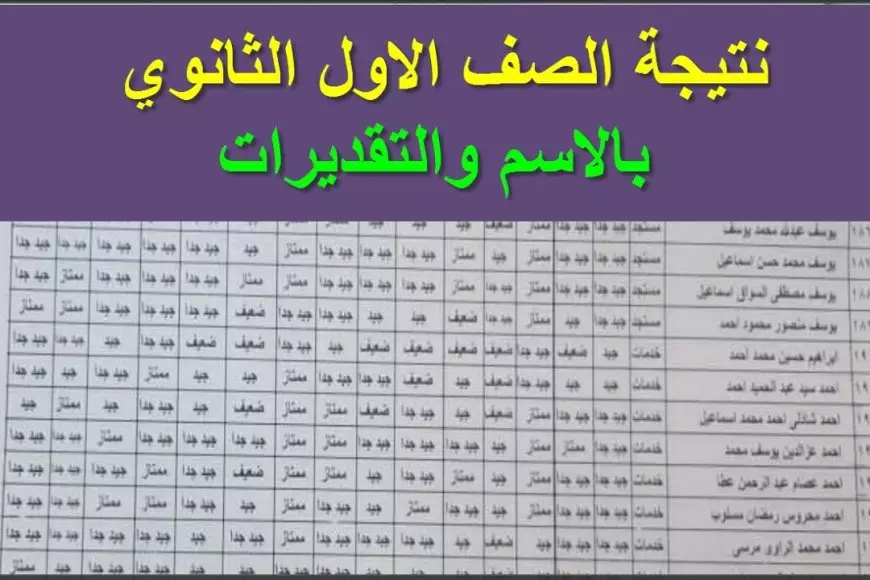 نتيجة الصف الأول الثانوي الترم الأول 2025 برقم الجلوس موقع وزارة التربية والتعليم الرسمي نتائج الطلاب