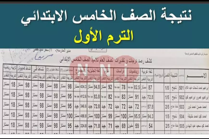 الترم الاول.. نتيجة الصف الخامس الابتدائي 2025 برقم الجلوس او بالرقم القومي عبر موقع بوابة التعليم الأساسي