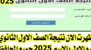 مبارك النجاح.. نتيجة أولي ثانوي الترم الاول 2025 برقم الجلوس والاسم بجميع المحافظات الصف الأول الثانوي