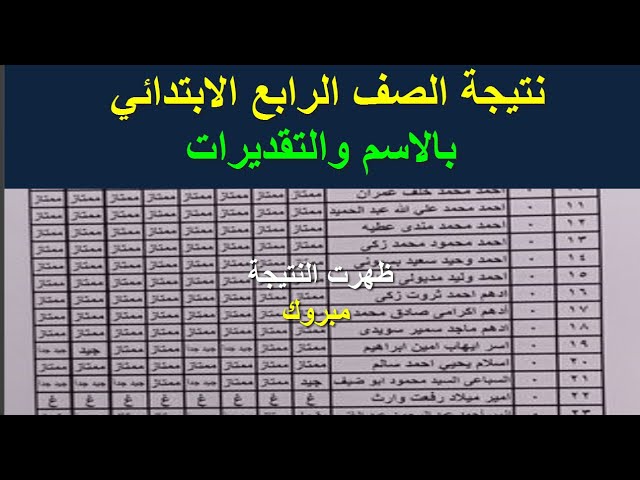 نتيجة الصف الرابع الابتدائي 2025 الترم الأول برقم الجلوس والأسم.. رابط وموعد الظهور